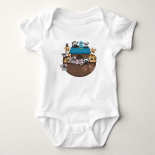 Body Para Bebê Bodysuit do jérsei do bebê da arca de Noah