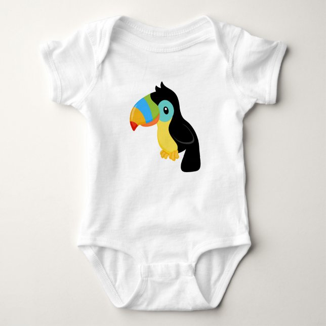 Body Para Bebê Bodysuit do jérsei do bebê de Toucan (Frente)