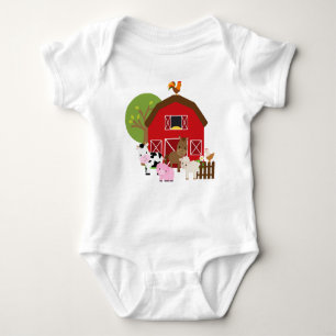 Body Para Bebê Bodysuit do jérsei do bebê do Barnyard