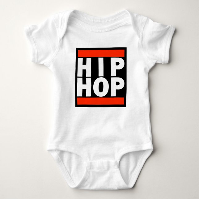 Body Para Bebê Bodysuit do jérsei do bebê - HIP HOP! (Frente)