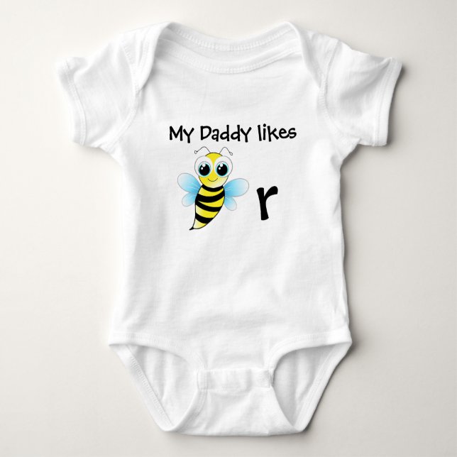Body Para Bebê Bodysuit engraçado da abelha do bebê. Meu pai (Frente)