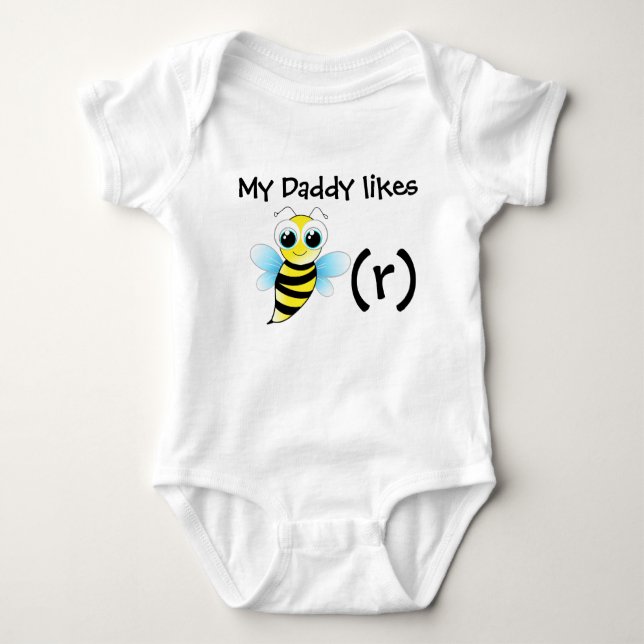 Body Para Bebê Bodysuit engraçado da abelha para o bebê. Meu pai (Frente)