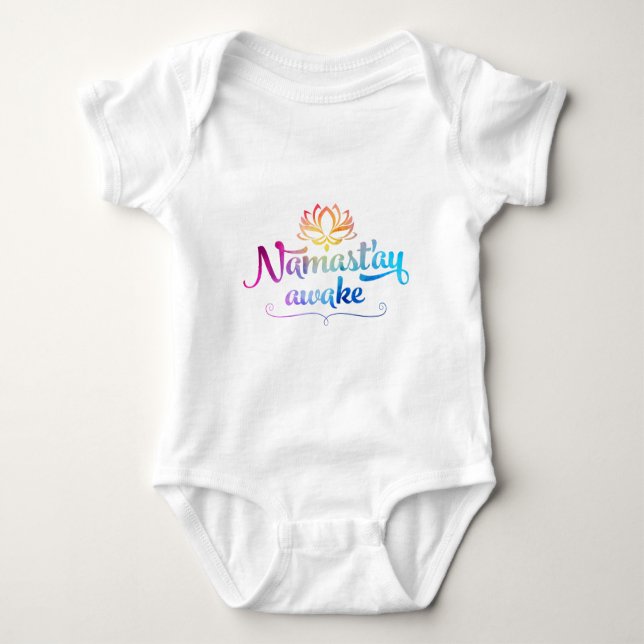 Body Para Bebê Bodysuit engraçado do bebê das citações de Namaste (Frente)