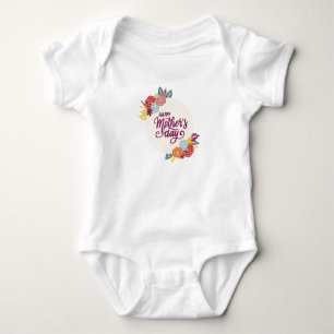 Body Para Bebê Bodysuit feliz floral elegante do dia das mães  