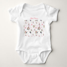 Body Para Bebê Bodysuit Floral Rosa Fofo de Bebê Parisiense