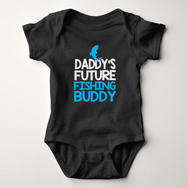 Body Para Bebê Bodysuit futuro do bebê do amigo da pesca do pai (Frente)