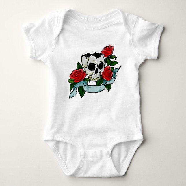 Body Para Bebê Bodysuit gótico do jérsei do bebê (Frente)