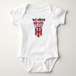 Body Para Bebê Bodysuit hino nacional do Reino Unido do jérsei d