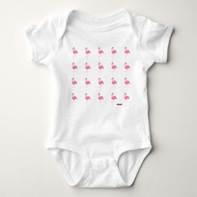 Body Para Bebê Bodysuit original com divertimento do flamingo! (Frente)