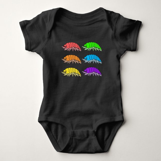 Body Para Bebê Bodysuit para Bebê - Bicho-de-conta Arco-íris (vív (Frente)