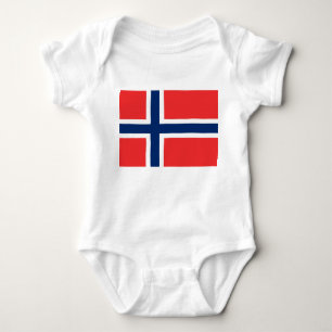 Body Para Bebê Bodysuit patriótico do bebê com bandeira Noruega