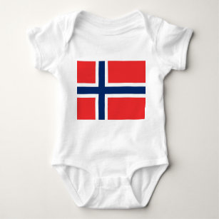 Body Para Bebê Bodysuit patriótico do bebê com bandeira Noruega