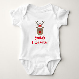 Body Para Bebê Bodysuit pequeno da rena do Natal do ajudante do