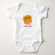 Bodysuit Personalizado de Bebê com Nome de Monstro