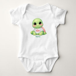 Body Para Bebê Bodysuit Personalizado de Tartaruga Marinha Fofa K