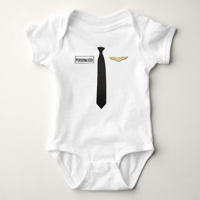 Body Para Bebê Bodysuit piloto personalizado, roupa da aviação (Frente)