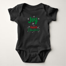 Bodysuit Preto de Natal Feliz para Bebê
