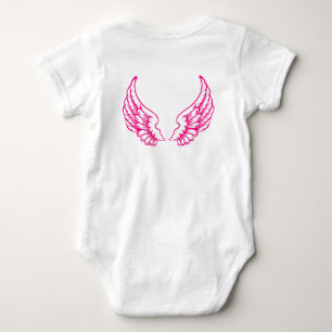 Body Para Bebê Bodysuit Rosa Asas de Anjo para Bebê