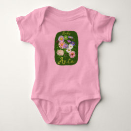 Body Para Bebê Bodysuit rosa fofo de flores para bebê de uma peça