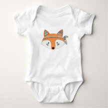 Bodysuit tribal do bebê do Fox de Boho