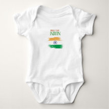 Bodysuit Tricolor Indiano Orgulhoso para Bebê 