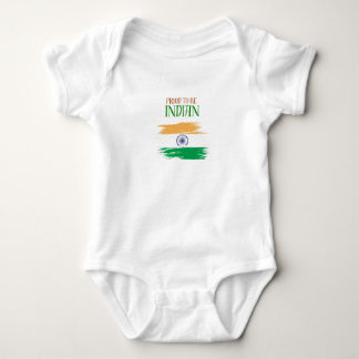 Body Para Bebê Bodysuit Tricolor Indiano Orgulhoso para Bebê 