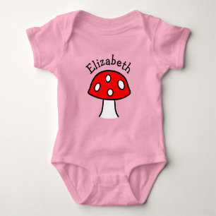 Body Para Bebê Bodysuit vermelho do bebê do cogumelo