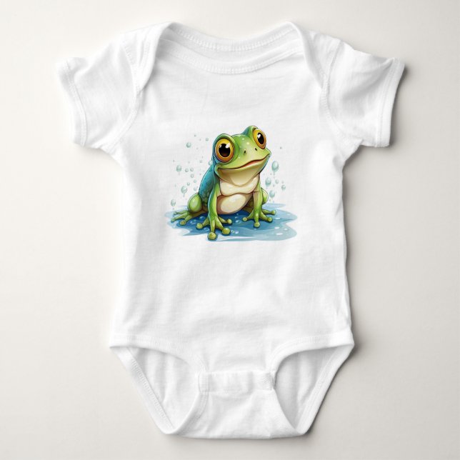 Body Para Bebê Bodysuits de bebê macaco engraçado não, sapo (Frente)