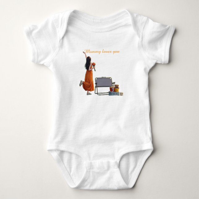 Body Para Bebê Bodysuits de bebê mamãe ama você. (Frente)