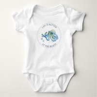 Bodysuits de Bebê Menino de Polvo Azul Fofo