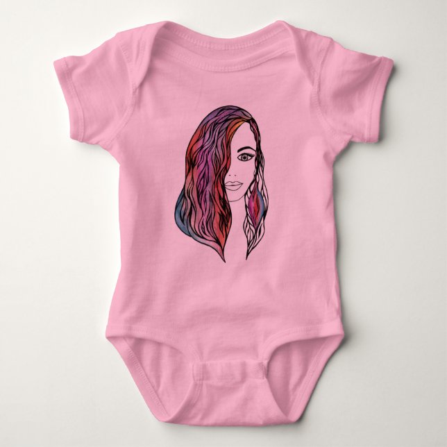 Body Para Bebê Bodysuits fofos com uma imagem (Frente)