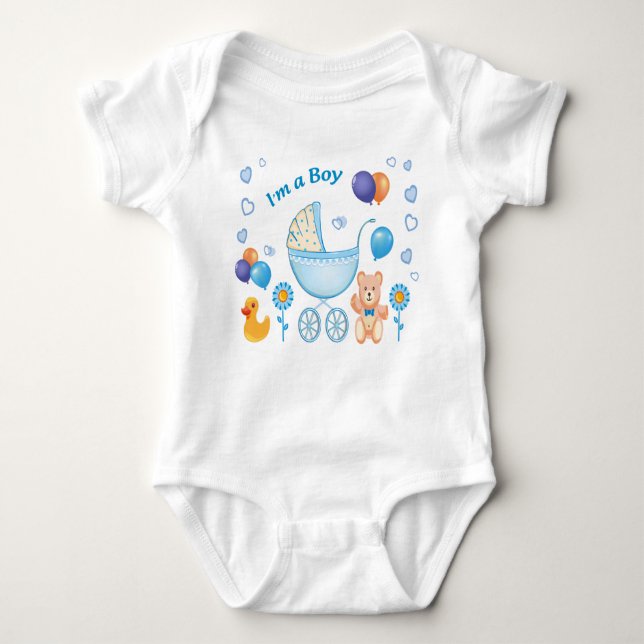 Body Para Bebê "Bodysuits One-Pieces for boys" "Cute Baby Boy Bod (Frente)