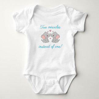 Body Para Bebê Bodysuits para Bebês Gêmeos, Mensagem Fofa, Elefan