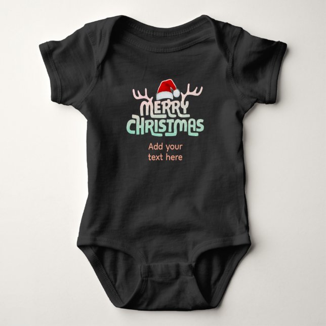 Body Para Bebê Bodysuits Personalizados de Natal para Bebês e Cri (Frente)