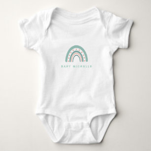 Body Para Bebê Boho Aquarela Arco-Íris Personalizado