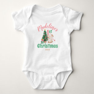 Body Para Bebê Boho Baby Primeiro Natal com Nome Árvore do Coelho
