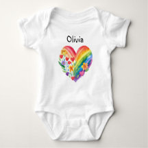 Boho Coração Arco-Íris Personalizado