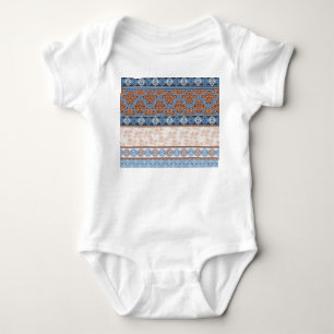 Body Para Bebê Boho Floral Stripes: Coleção Étnica Sem Costura
