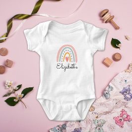 Body Para Bebê Boho Rainbow Baby Girl | Pastel Minimalist Baby 