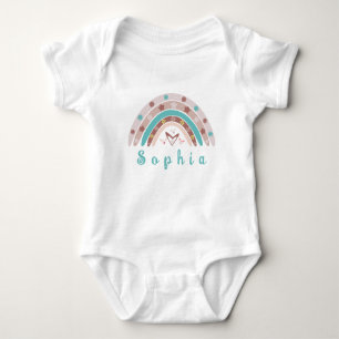 Body Para Bebê Boho Trendy Rainbow com Nome Personalizado