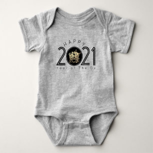 Body Para Bebê Boi Chinês Feliz Ano Novo 2021 Bebê Roupa