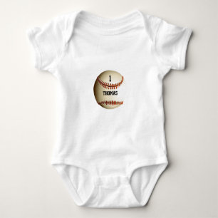 Body Para Bebê Bola de beisebol com nome personalizado