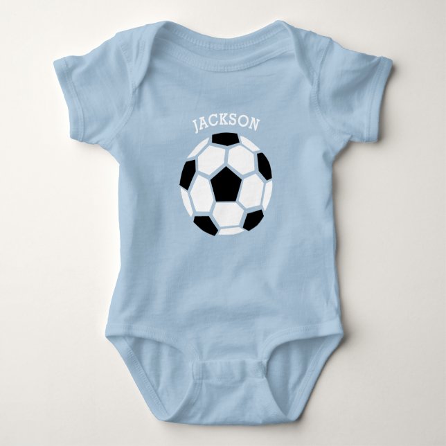 Body Para Bebê Bola de Futebol Fofa Bebê Esportes Personalizados (Frente)