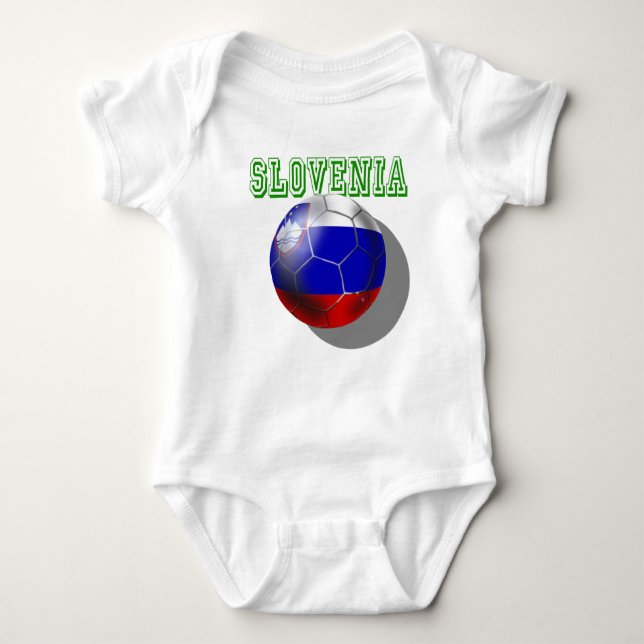 Body Para Bebê Bola de futebol futbal de Slovenija Slovenia (Frente)