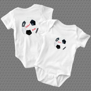 Body Para Bebê Bola de Futebol Preta e Branca