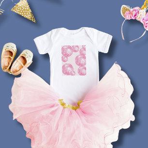 Body Para Bebê Bolas de Discoteca e Estrelas Rosa Retrô, Retrô Fe