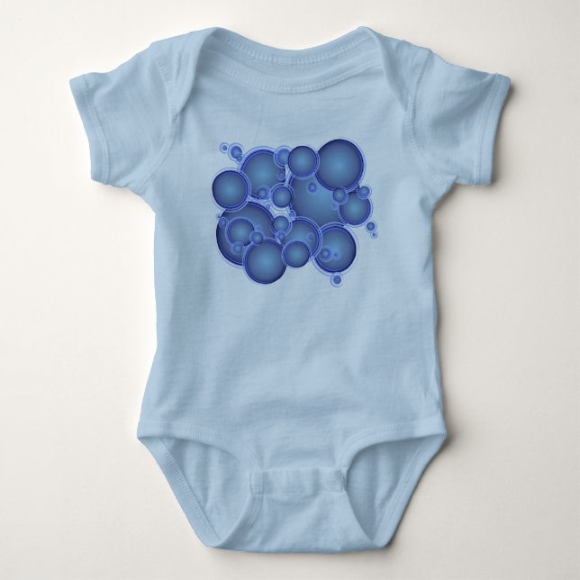 Body Para Bebê bolhas azuis (Frente)