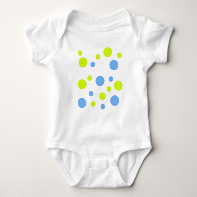 Body Para Bebê Bolhas Azuis Amarelas Felizes (Frente)