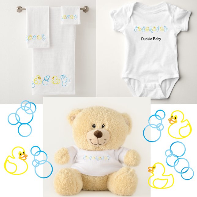 Body Para Bebê Bolhas e Patos Camiseiros (Bubbles and Ducks for Baby)