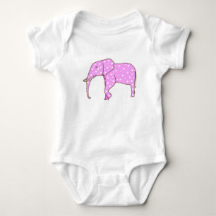 Body Para Bebê Bolinhas brancas sobre o corpo do bebê elefante ro